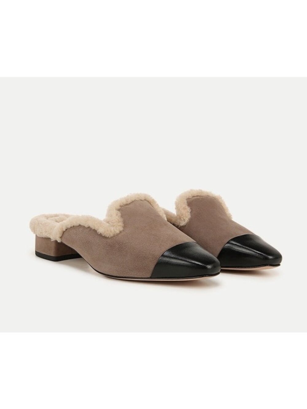 Veronica Beard Cecile beige Genuine Shearling Mule slide size 7.5